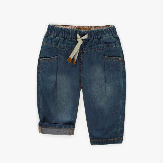 Pants in Relaxed Fit in Denim, Baby