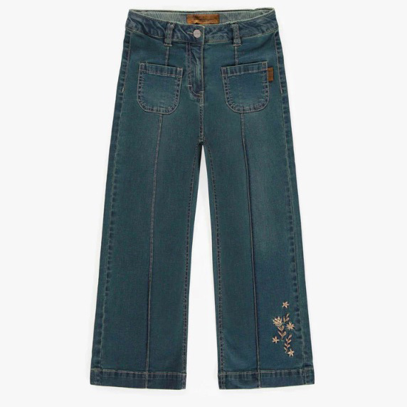 Wide Legs Pants Relaxed Fit in Lightweight Dark Denim, Child