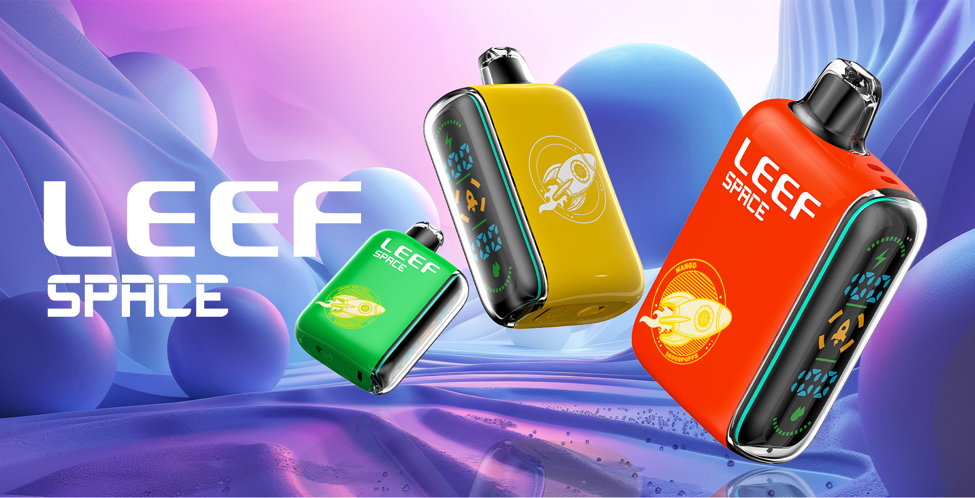 LEEF Space Dual Mesh Coil Disposable Vape with full screen _01kys