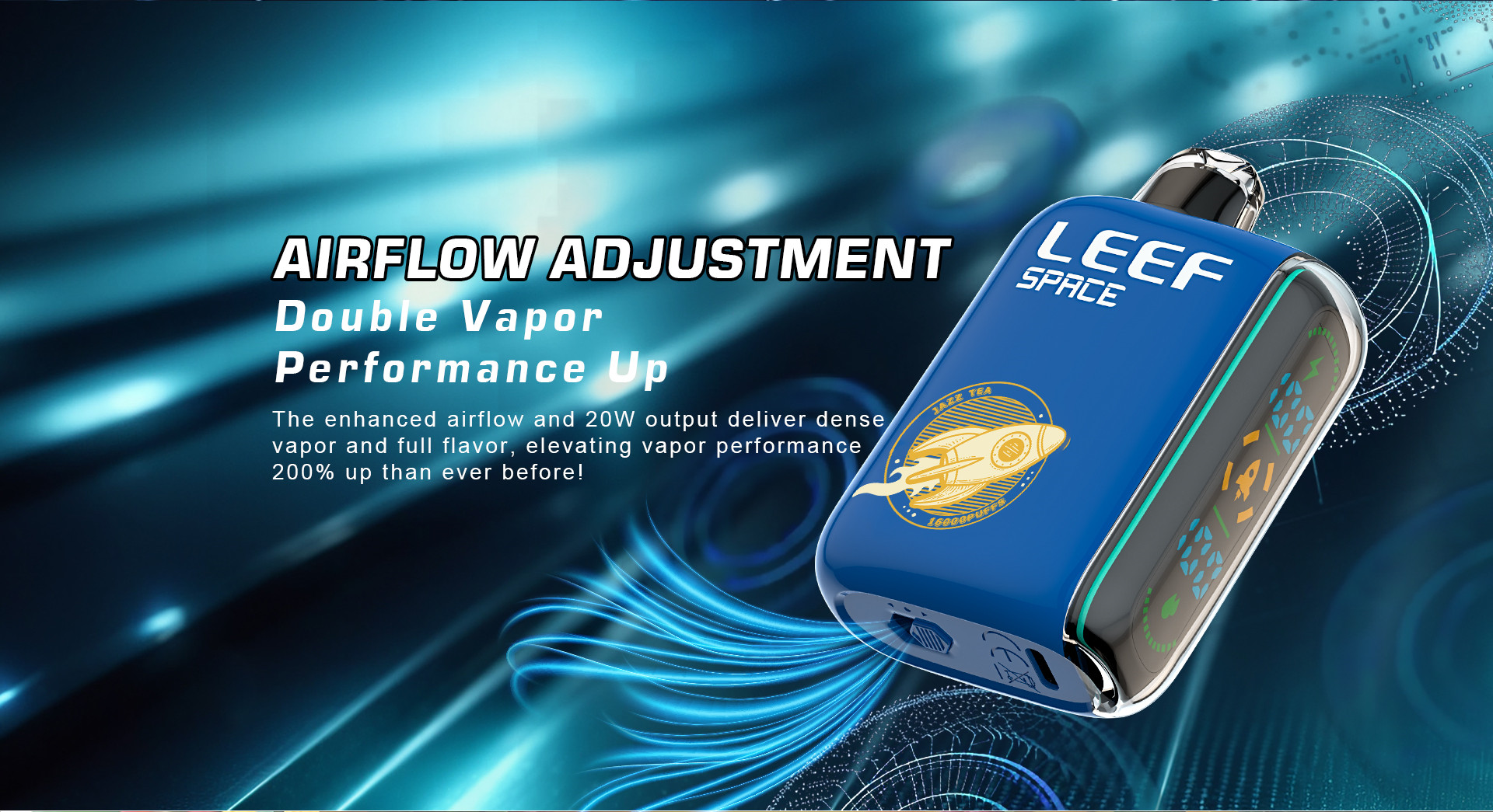 LEEF Space Dual Mesh Coil Disposable Vape with full screen _070hz