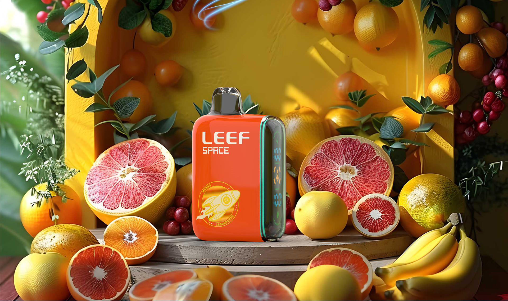 LEEF Space Dual Mesh Coil Disposable Vape with full screen _08x7t