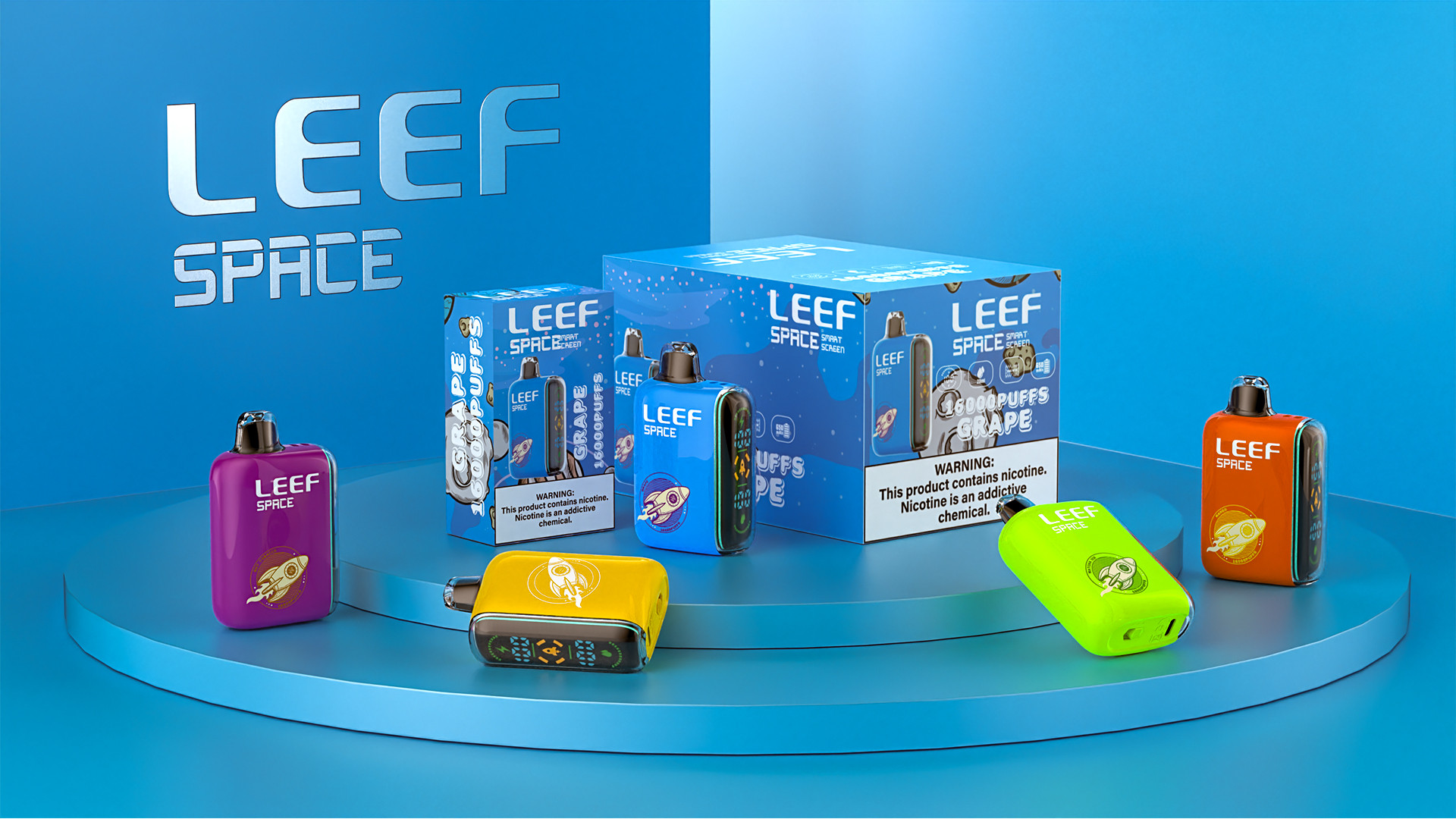 LEEF Space Dual Mesh Coil Disposable Vape with full screen _09080