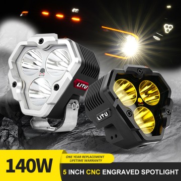 5Inch 140W Spot Flood Combo Driving Lamps, 12000LM Far & Wide Off Road Pod Light