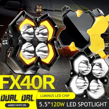 5.5'' Led Pods with DRL Spot Flood Combo Offroad 120W Driving Lights