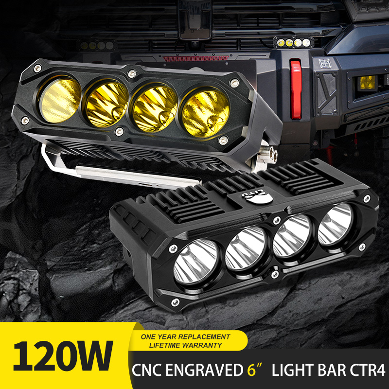 LED பாட்கள் 6 இன்ச் 120W காம்போ பீம் லைட் பார் ஆஃப் ரோடு லைட்டிங் 12V 24V டிரக்குகளுக்கான UTV ATV படகு வண்டி டிரெய்லர்