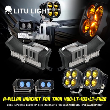Hood Pod Light Mount Brackets Tank400 A-Pillar Led Spotlight Bracket