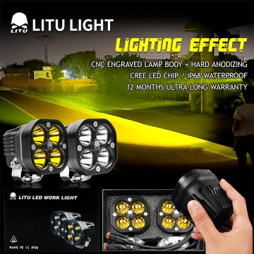 LED Pod 3 Inch Offroad Lights 46W Ultra Bright Waterproof Spot Work Lamps for Truck Wrangler Jeep Pickup