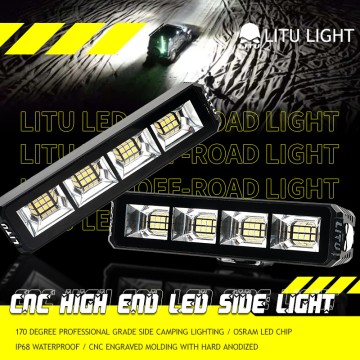 Off Road 6 Inch LED Light Bar 20W Single Rows Flood Beam Slim LED Pods Work Driving Lamp
