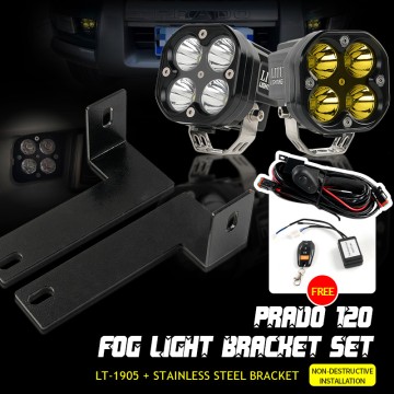 LED Fog Light Mounting Bracket Adapter – Front Bumper Mount Brackets Compatible with Toyota Prado 120