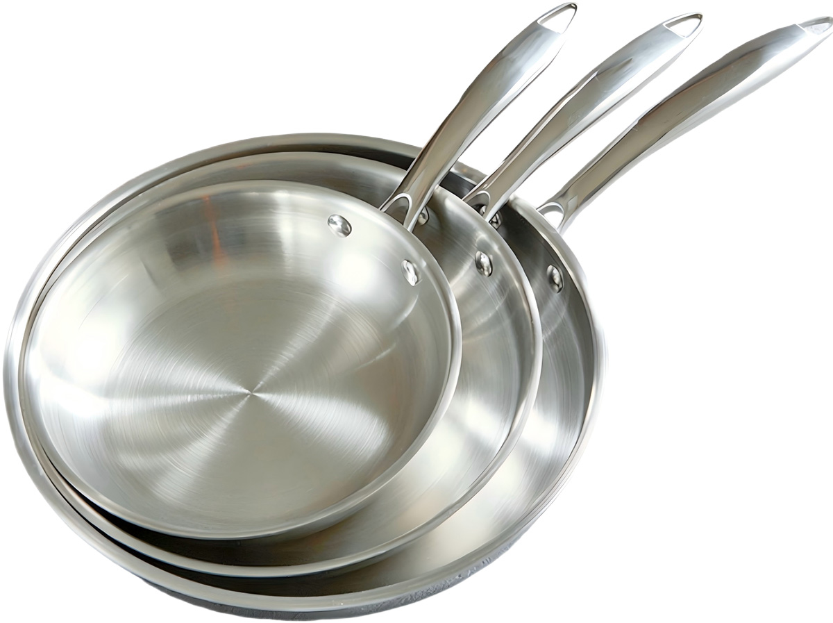 طقم مقلاة سوتيه / مقلاة فرنسية من الفولاذ المقاوم للصدأ ثلاثي الطبقات من ويهوا، بمقبض مصبوب، طوله من 18 إلى 30 سم