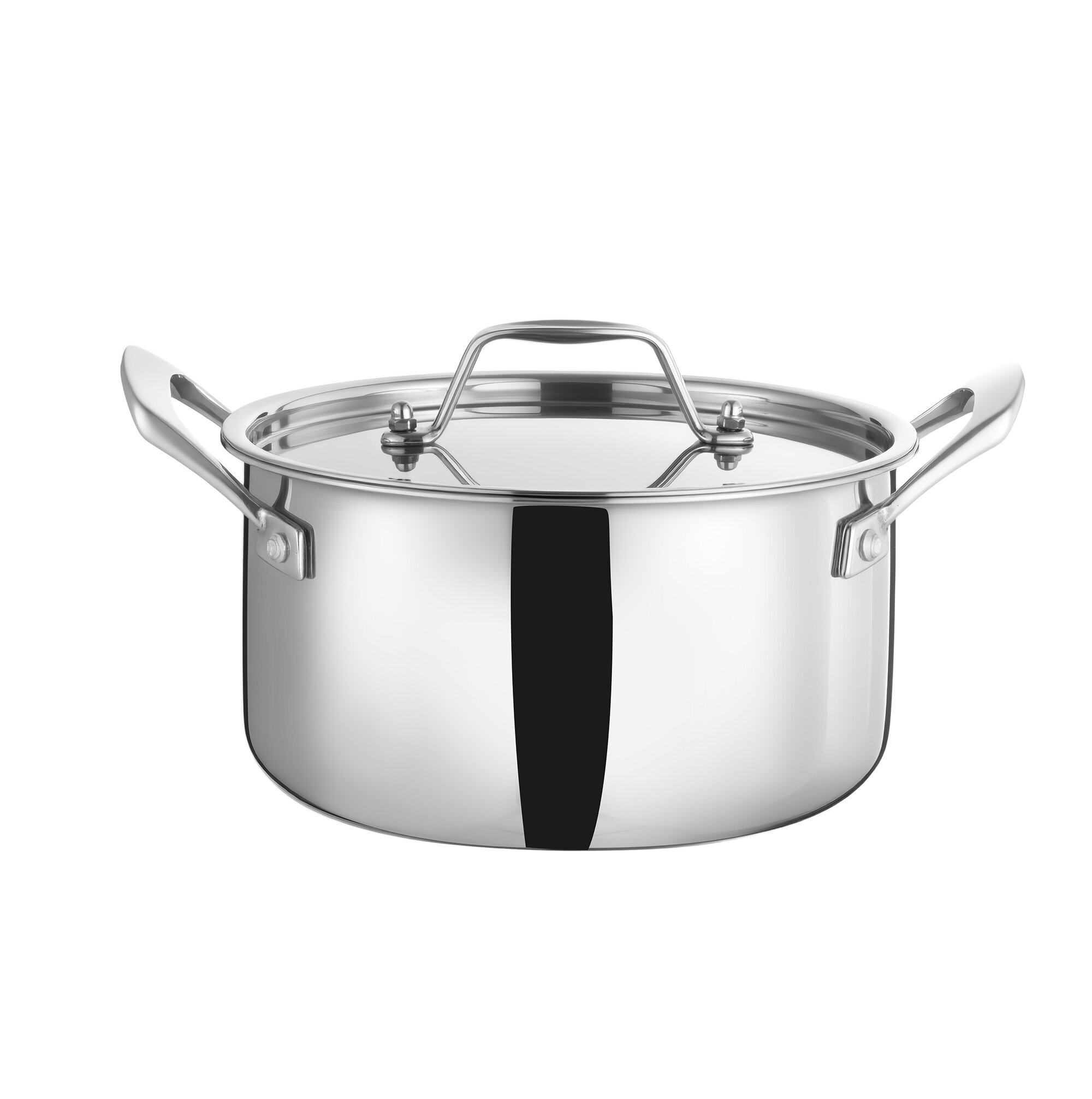 WEIHUA Tri-Ply roestvrijstalen kookpan met gegoten handvat en RVS deksel, 20-24 cm