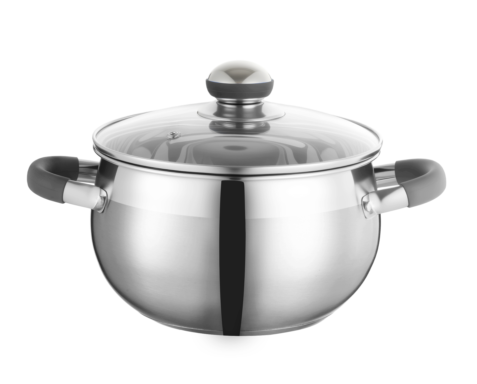 WEIHUA Stainless Steel Belly Shape Silicone Handle Induction Soup Pot Wholesale