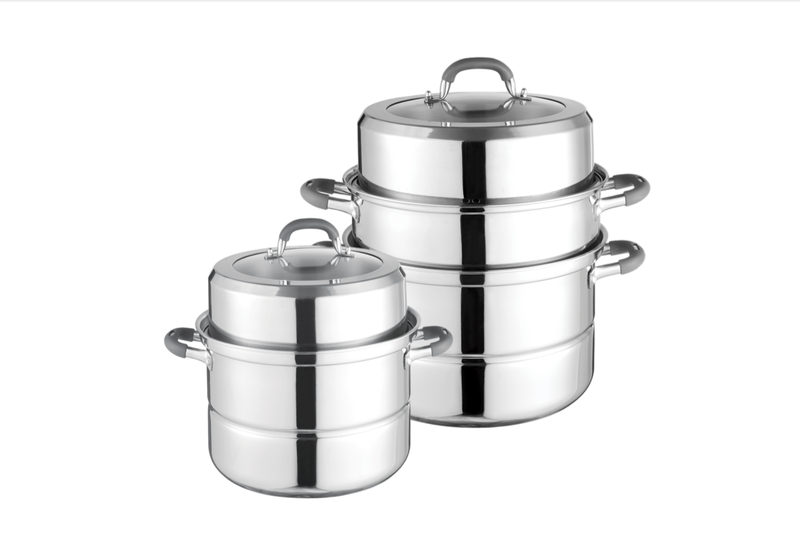 WEIHUA Tri-Ply Stainless Steel 3PCS Multi-Layer Steamer Pot Set