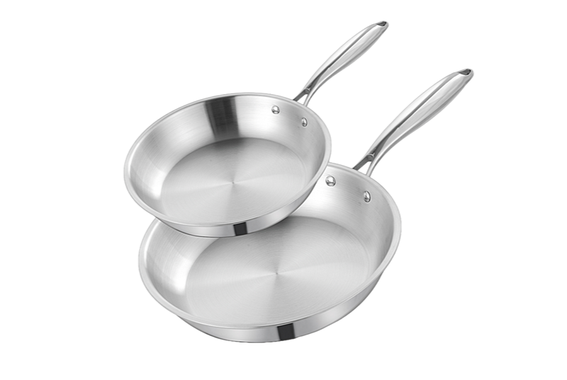 WEIHUA Tri-Ply Stainless Steel Sauté Pan / French Skillet Set 18-30cm Cast Handle