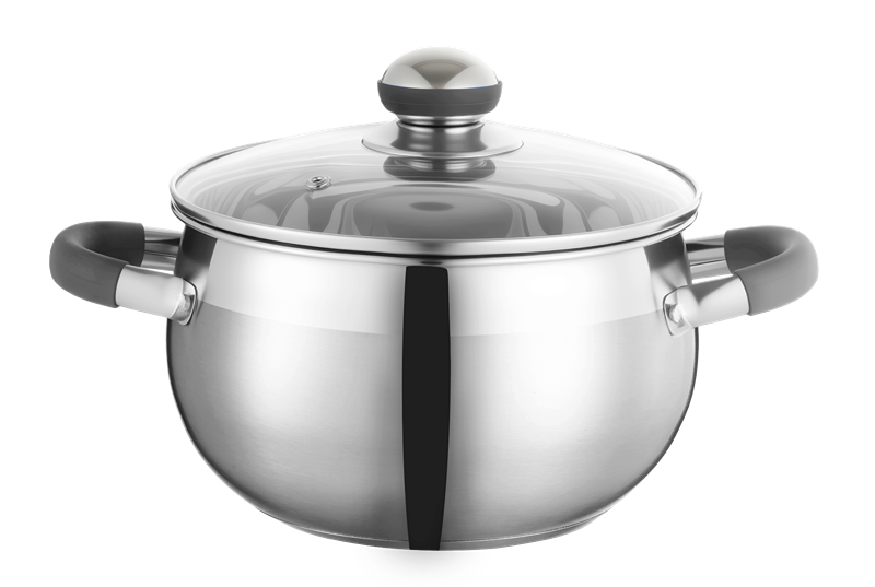 WEIHUA Stainless Steel Belly Shape Silicone Handle Induction Soup Pot Wholesale