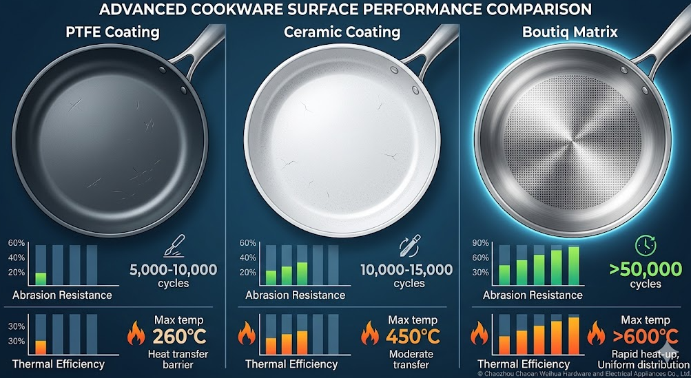 Empirical Performance Analysis: Boutiq Matrix vs. Traditional Chemical Coatings (PTFE/Ceramic)