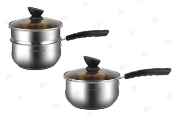 Panci Kaldu Stainless Steel Multi-lapis WEIHUA BOUTIQ dengan Tutup Kaca