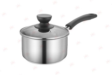 WEIHUA BOUTIQ Single-bottom Stainless Steel Sauce Pan with Visible Glass Lid