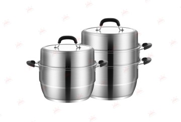 BOUTIQ roestvrijstalen meerlaagse stoommand met athermische bakelieten handgrepen