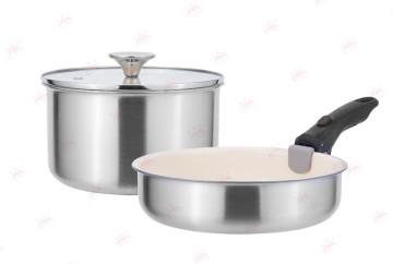 WEIHUA Custom Multi-layer Stainless Steel 7 PCS Cookware Set with Ceramic Coating