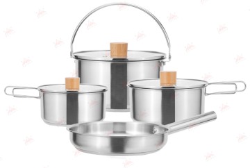 WEIHUA Outdoor Stainless Steel 7 PCS Cooking Set for Campers and Outdoor Enthusiasts