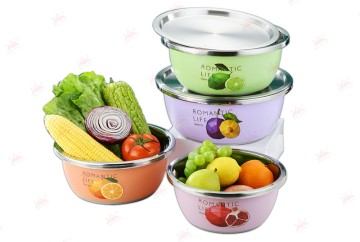 WEIHUA Paslanmaz Çelik Meyve Temalı Karıştırma Kabı Seti Çok Yönlü Mutfak Kullanımı İçin