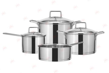 WEIHUA Stainless Steel Mirror Polished 7 PCS Cookware Set for Professional Kitchens