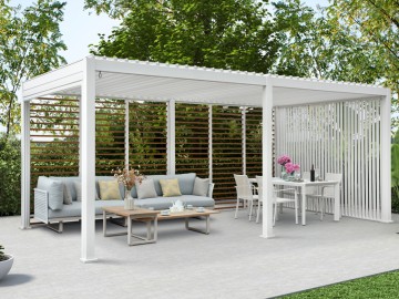 Charming Outdoor Waterproof Aluminum Bioclimatic Louver Pergola JOYESERYSunshades For Garden Cafe Restaurants