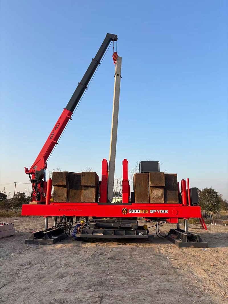 Goodeng GPY188 Hydraulic Static Pile Driver Construction Site in Shanghai