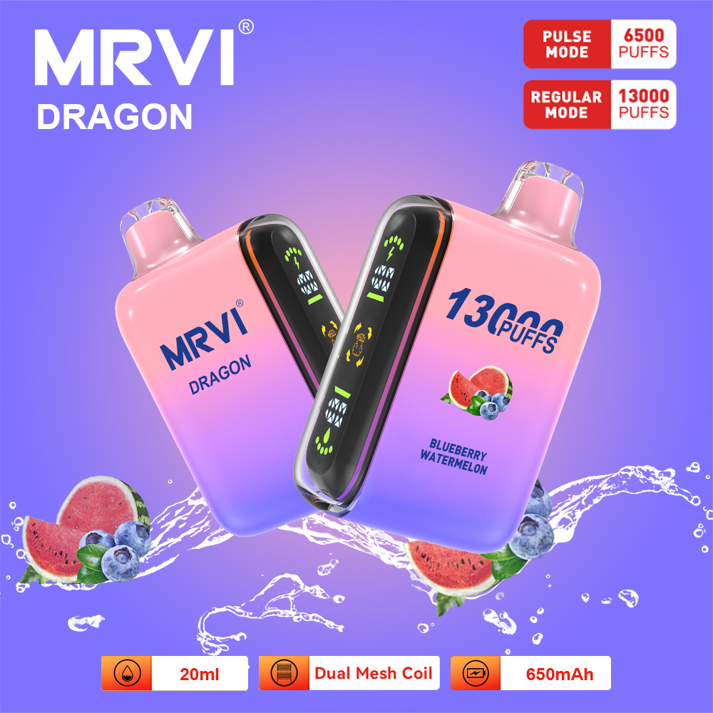 MRVI DRAGON 13000 Puffs With Dual Mesh Coil&Display Screen (1)4ly