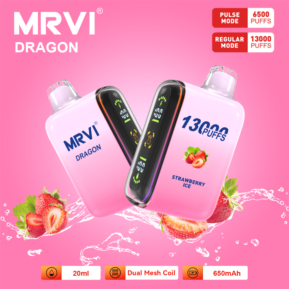 MRVI DRAGON 13000 Puffs With Dual Mesh Coil&Display Screen (4)nim