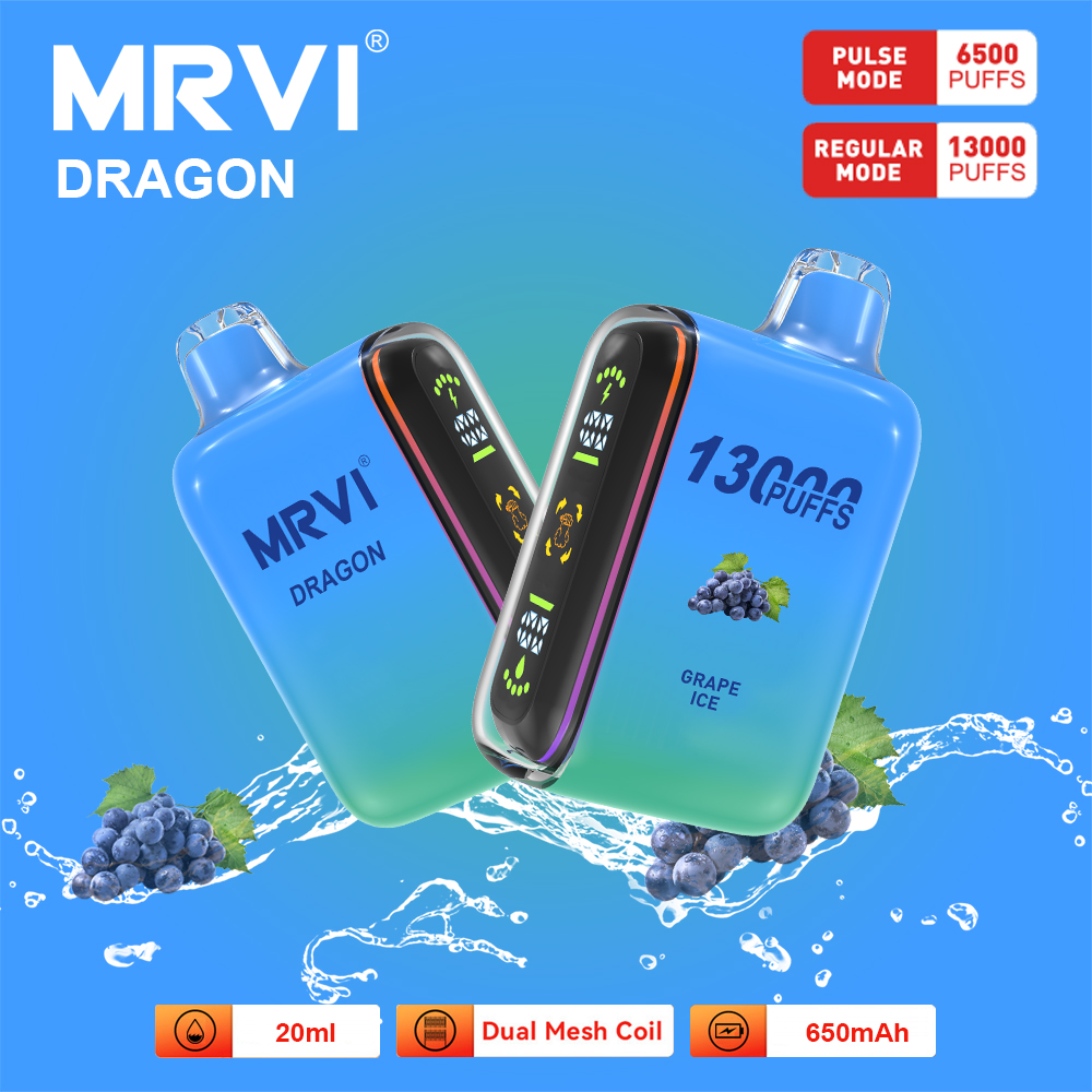 MRVI DRAGON 13000 Puffs With Dual Mesh Coil&Display Screen (8)dxz