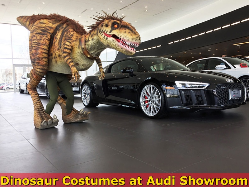 Dinosaur Costumes at Audi Showroom