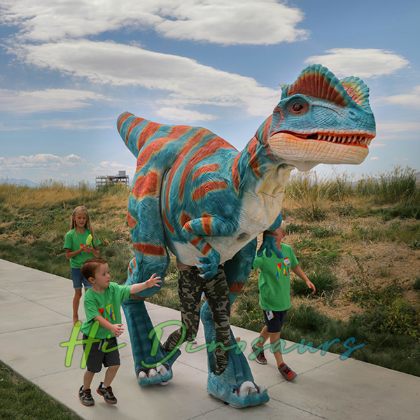 realistic Dilophosaurus suit