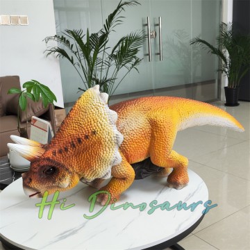 Adorable Orange Baby Triceratops Puppet Toy