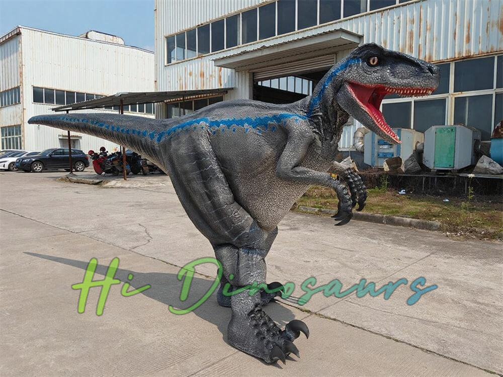Classic Blue Striped Raptor Costume