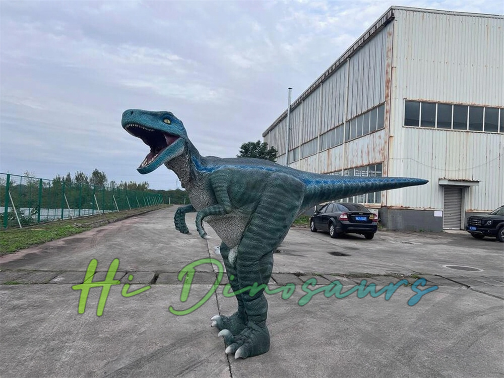 Blue Stripes Velociraptor Costume