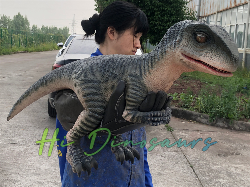 Dark Green Velociraptor Hand Puppet