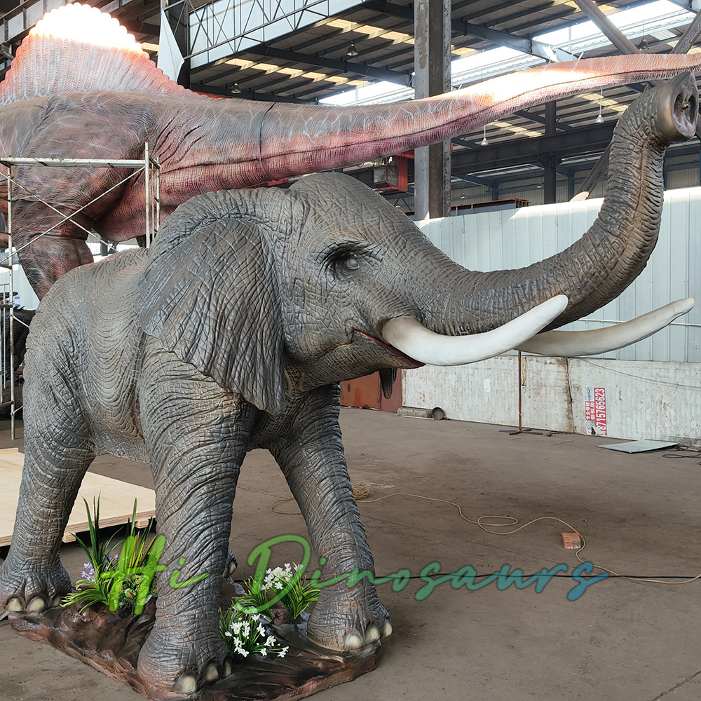 Realistic Juvenile Animatronic Elephant Model