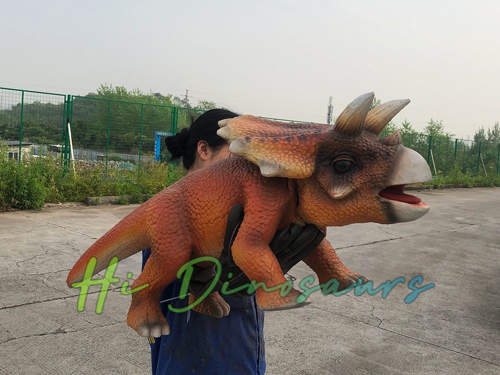 Orange Skin Triceratops Puppet