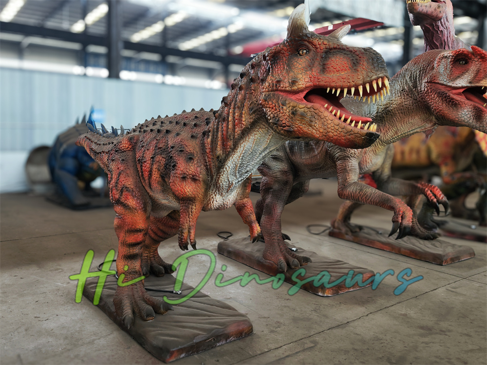 Red Skin Black Stripes Animatronic Carnotaurus