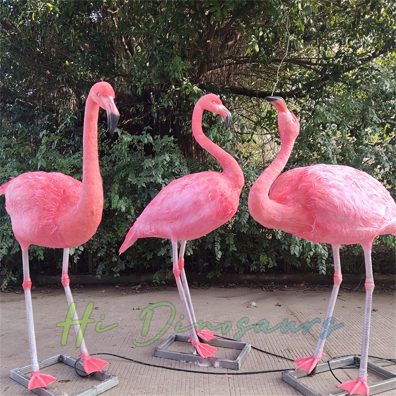 Theme Park Animatronic Flamingo Simulation Model