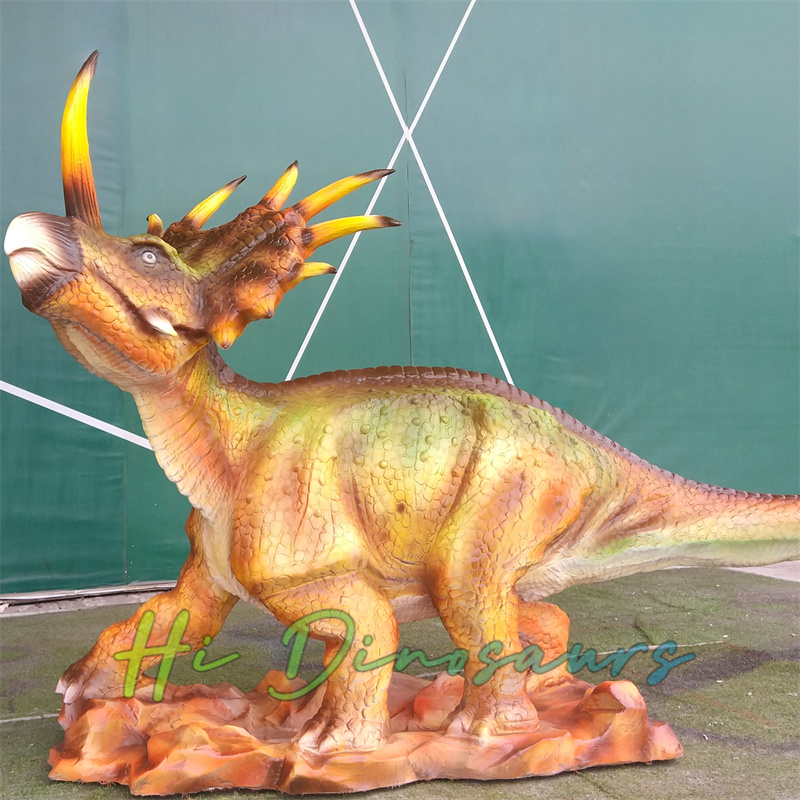 Life-Size Styracosaurus Fiberglass Dinosaur for Amusement Parks