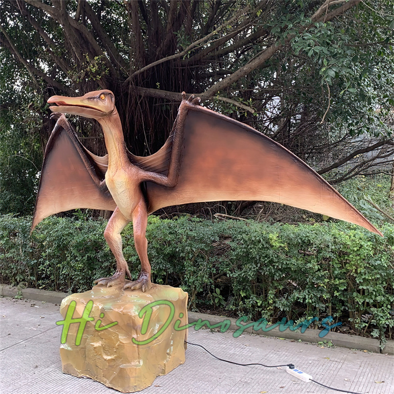 Realistic Animatronic Pterosaur On The Rock