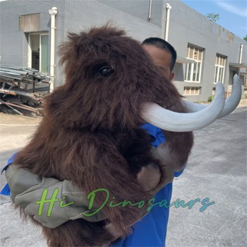 Life-sized Hairy Mammoth Puppet with Tusk