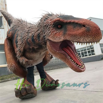 Scary Feathered T-Rex Costume with Visible Legs