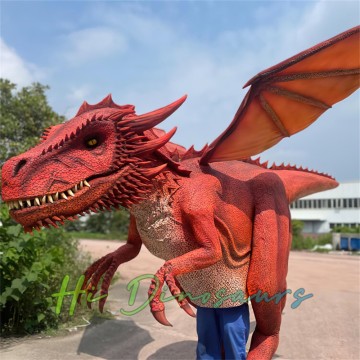Red Dragon Costume with Leg Visibility
