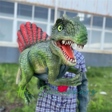 Grüne Spinosaurus-Handpuppe – bezaubernd kompakt und interaktiv