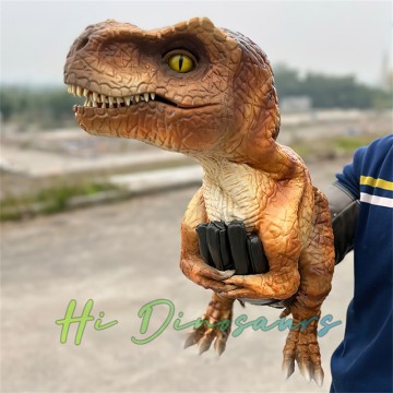 Lifelike Orange T-Rex Baby Dinosaur Puppet
