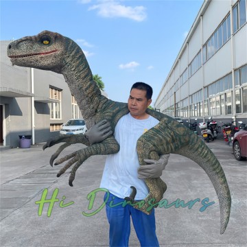 Vivid Velociraptor Shoulder Dinosaur Puppet for Sale